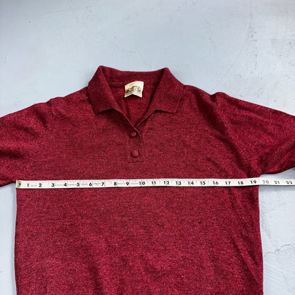 VTG Edinburg Woolen Mill Wool Cardigan Sweater Women’s M 1970s Red Lambswool