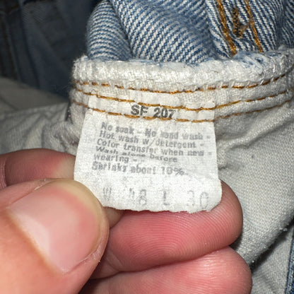 Levis 501 Vintage 80s Redline Selvedge USA XX Jeans Light Wash 48x30 Act 44x26