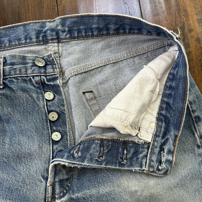 Levis Vintage 80s Redline Selvedge USA 501 XX Jeans Light Wash 33x36 Act 30x34