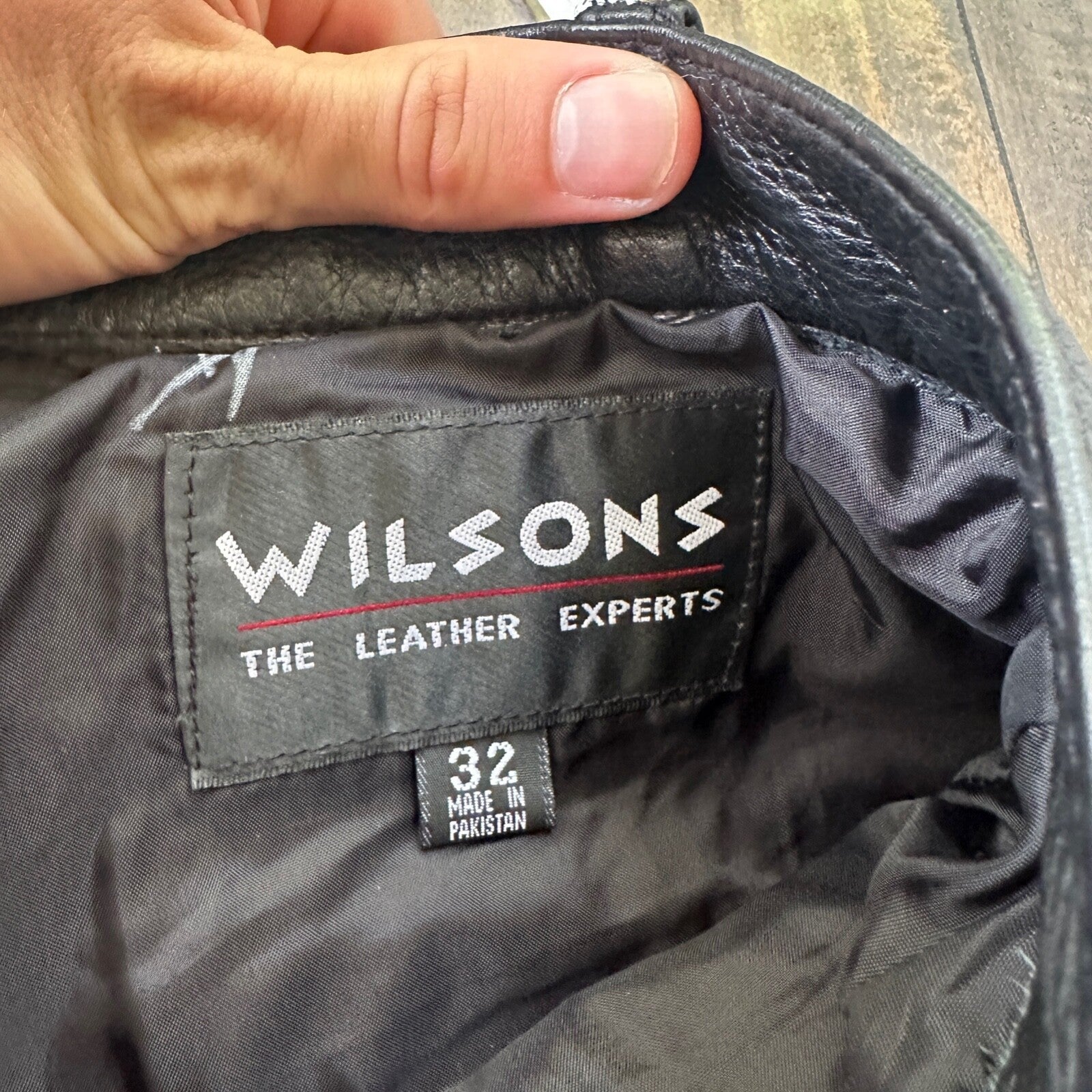 Vintage Wilsons Men's Lined Black Heavy Leather Pants Size 32 Act 30x29 Biker