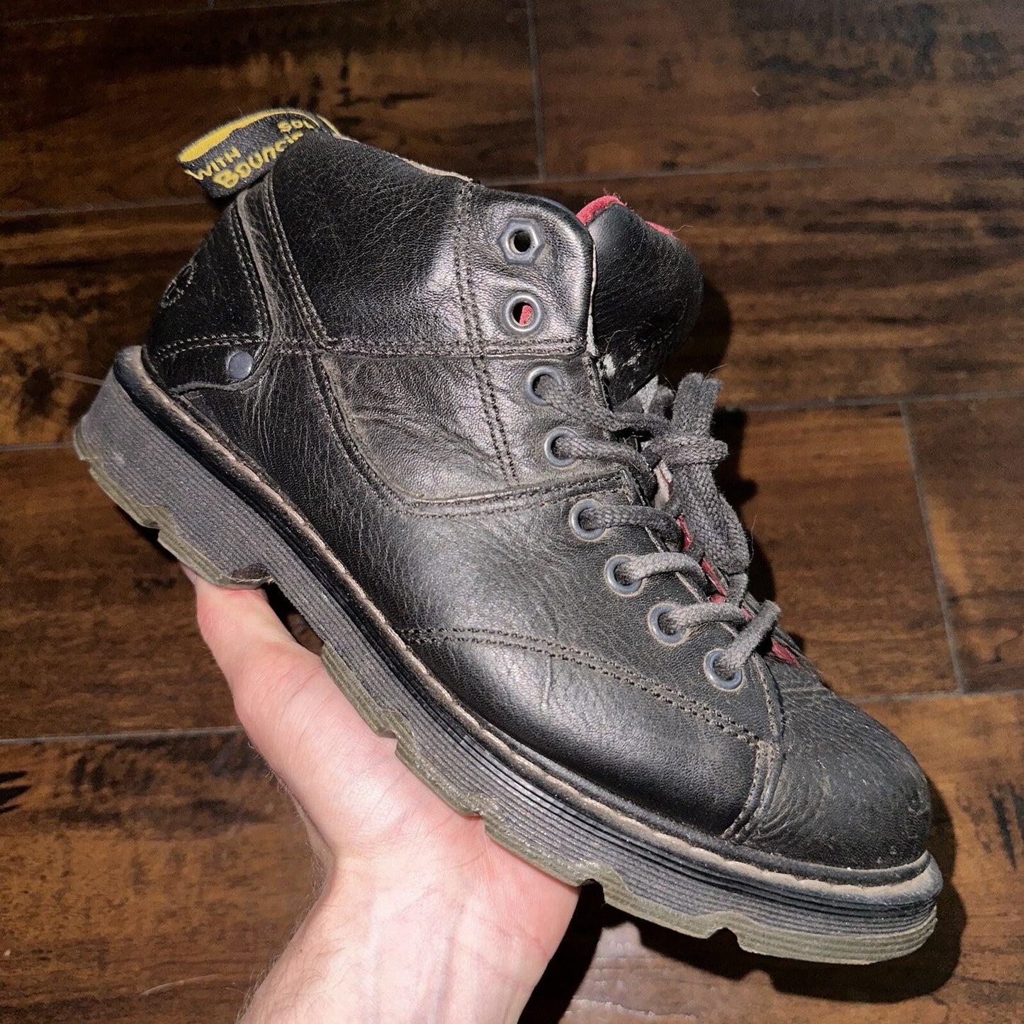 Dr. Martens Size 7 Black Reeder Low Top Work Shoes Air Wair AW004 Leather Tie