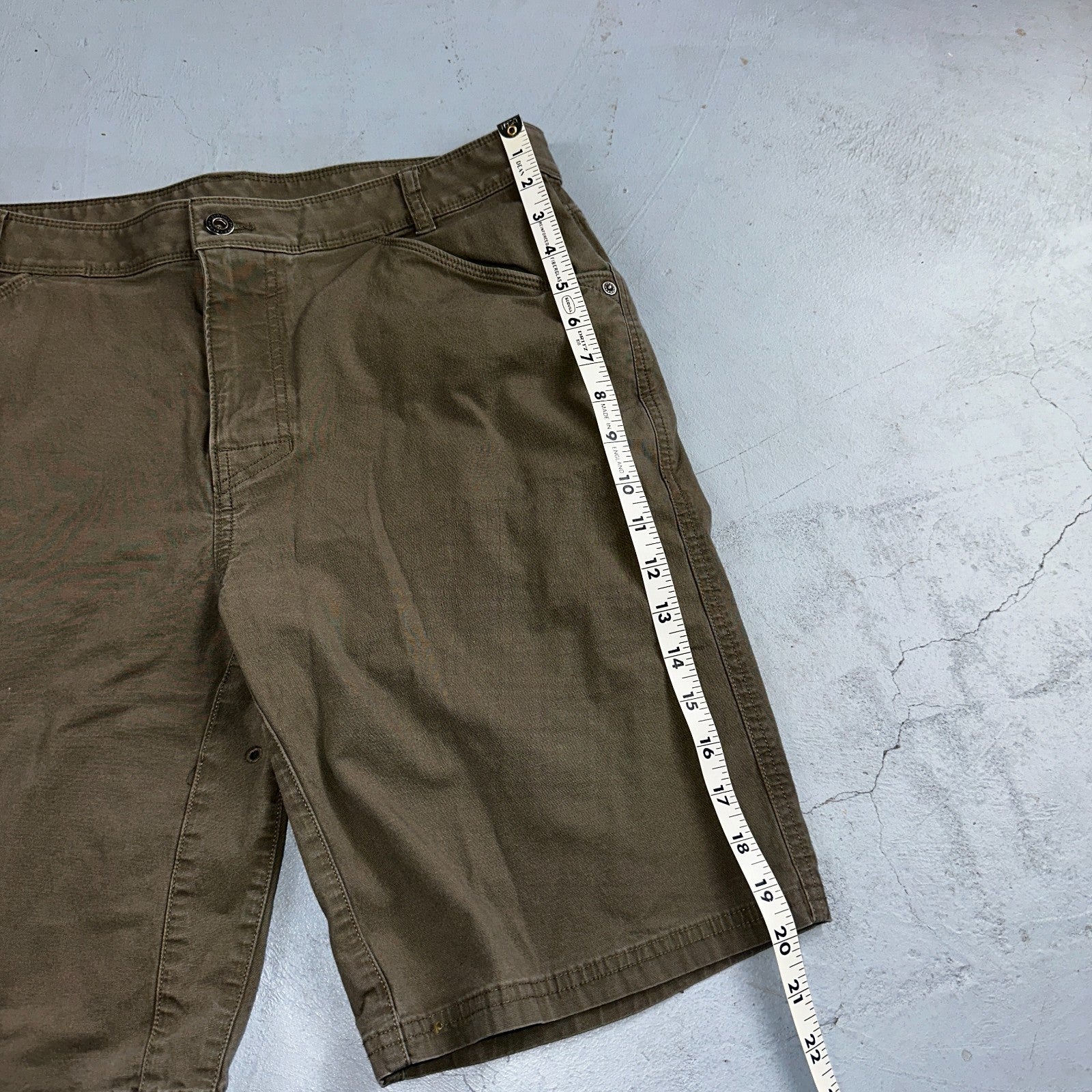 Prana Shorts Men 34 Brown Brown Organic Cotton Stretch Lightweight Casual 9"