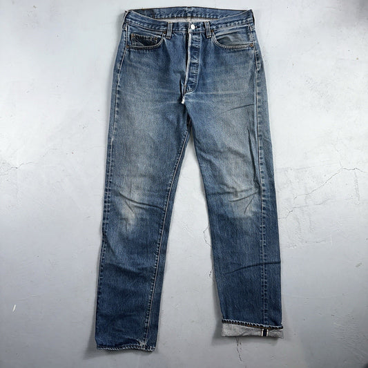 Levis 501 Vintage 80s Redline Selvedge USA XX Jeans Med Wash 35x38 Act 32x33