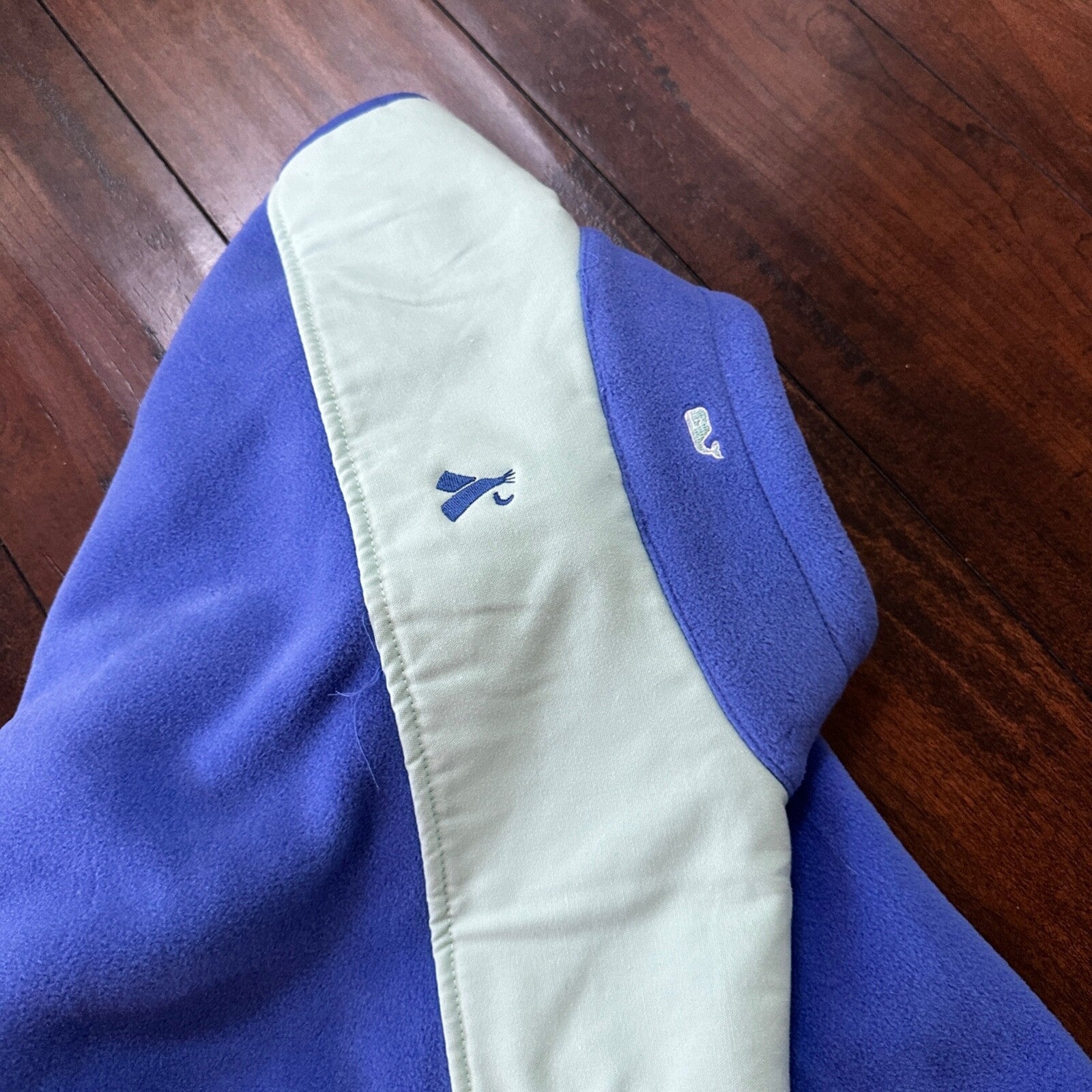 Vineyard Vines Vest Womens Large Blue Whale Zip Fleece Coat Casual Ladies
