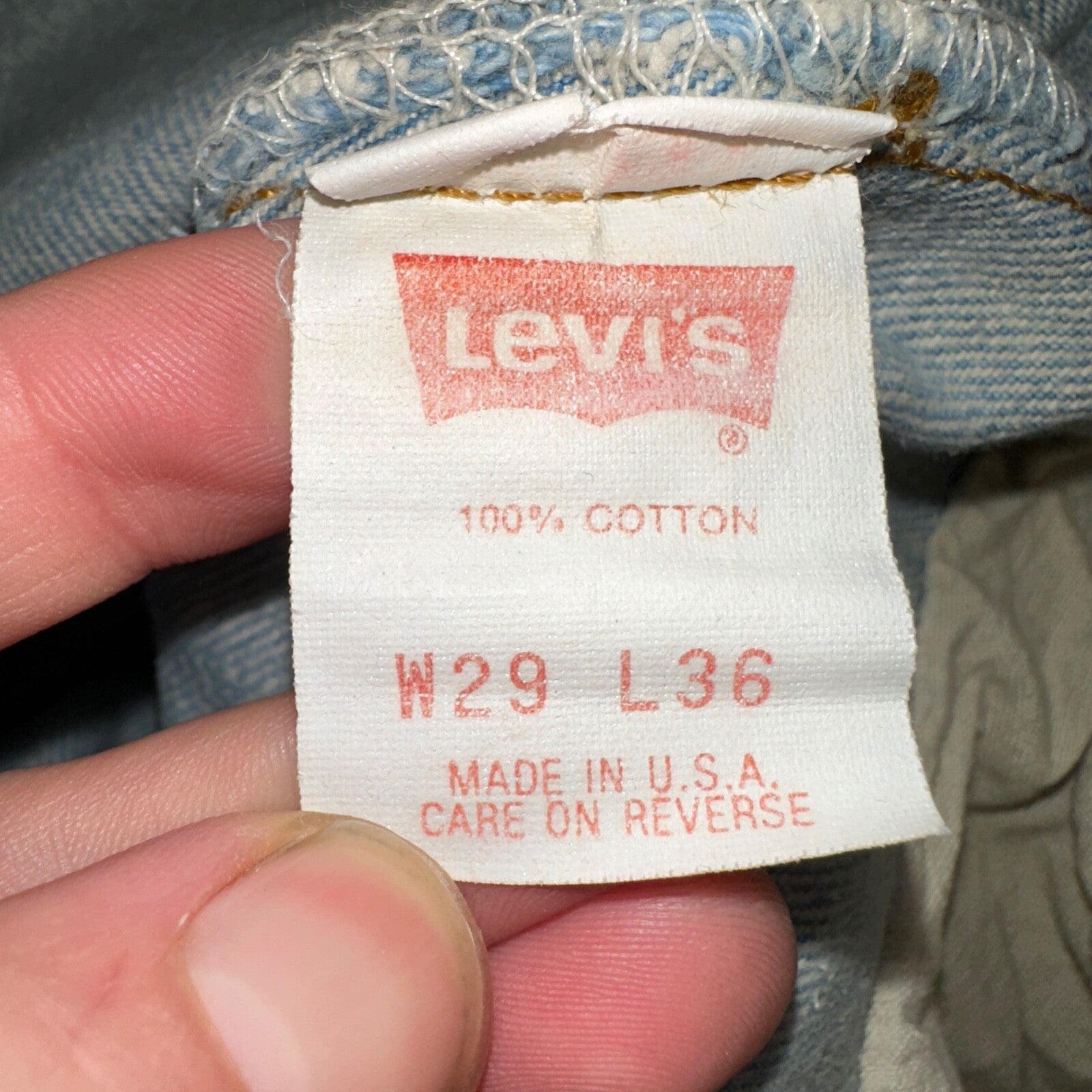 Levis 501 Vintage 90s USA XX Straight Leg Jeans Blue Light Wash 30x34 Act 27x34