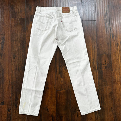 VTG 90s Levis 501 Button Fly 36x32 USA Tag Jeans Straight White XX Act 32x31