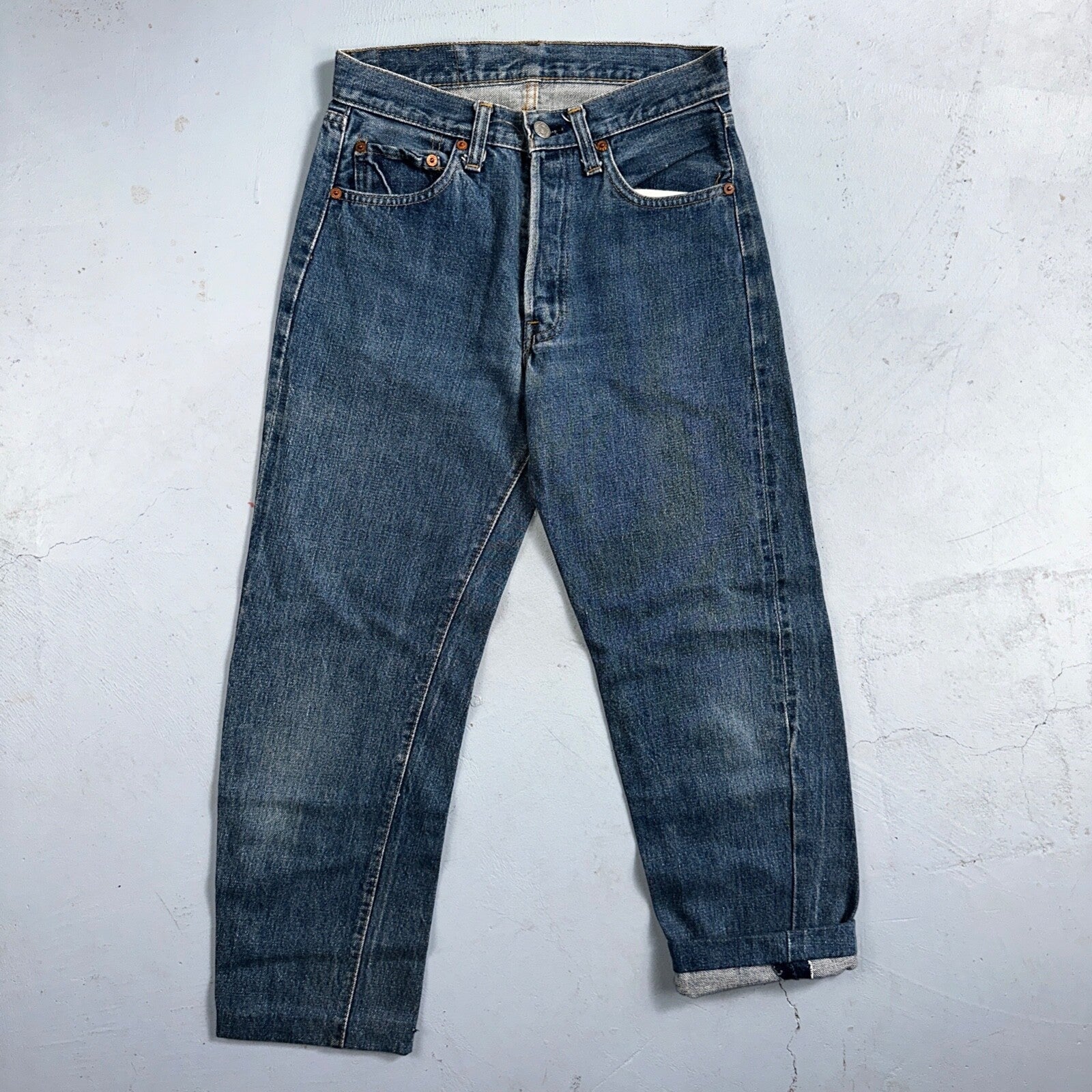 Levis 501 VTG 70s SS Redline Selvedge Jeans XX Altered Skinny Capri Act 27x25