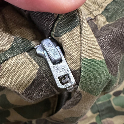 Vintage 60s 70s Sears Frog Skin Camo Pants Talon Zip USMC WWII Military 32x29