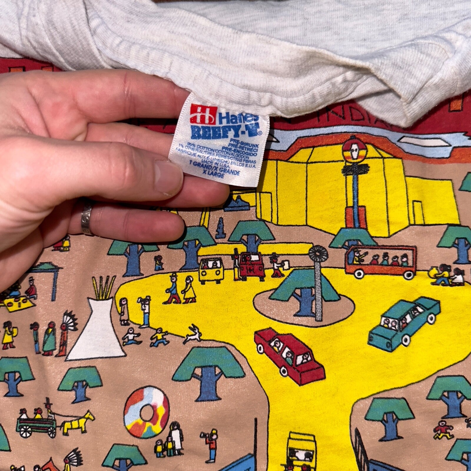 Hanes Santa Fe Art Cars Travel Vintage T Shirt Single Stitch 80s USA Cool City