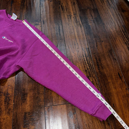 Champion Vintage XL 90s USA Purple Weave Sweatshirt Blank 80s Jumper Sweater