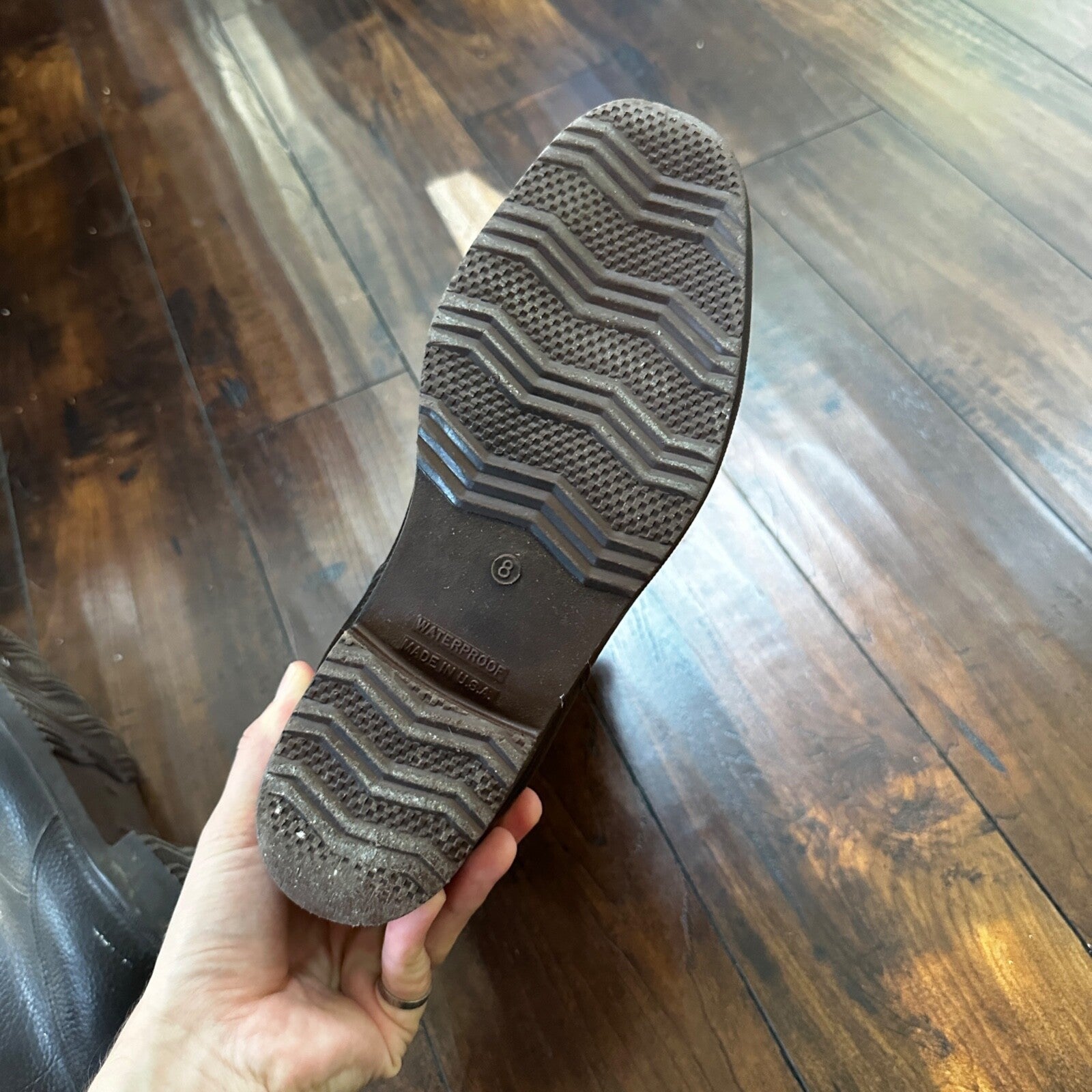 VTG Work Boots Men's 8 Brown Leather Waterproof Insulated USA Made Warm 80s