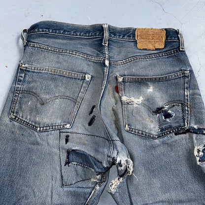 Levis 501 Vintage 80s Redline Selvedge USA XX Jeans Light Wash 34x36 Act 31x33
