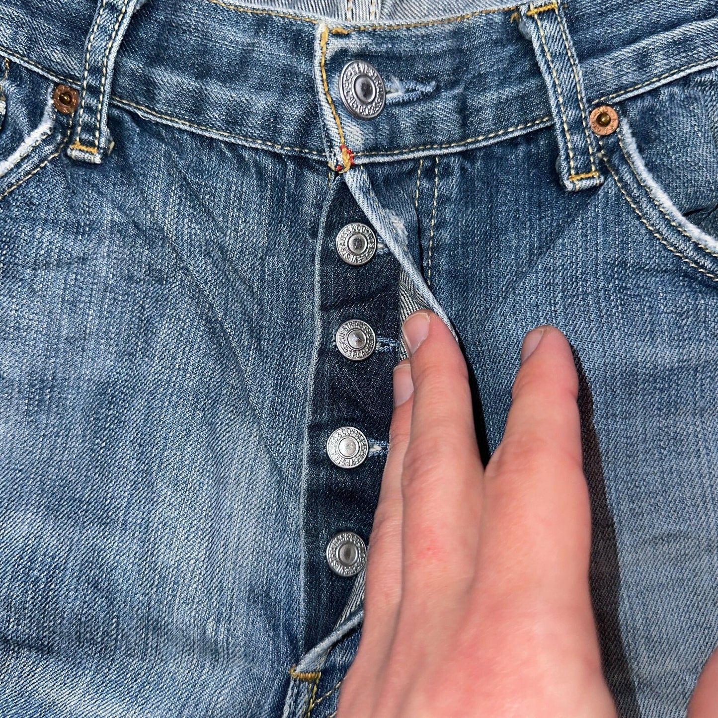 Levis 501 Vintage Y2K XX Straight Leg Jeans Blue Med Wash 34x34 Act 32x29