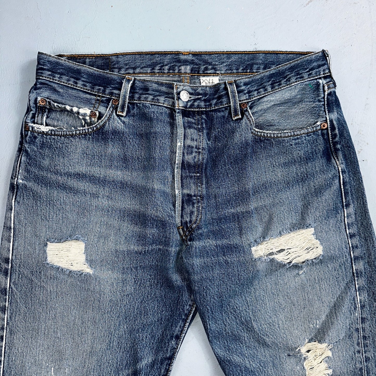 Levis 501 Vintage Y2K Mexico Straight Leg Jeans 36x29 90s Med Wash Act 35x28
