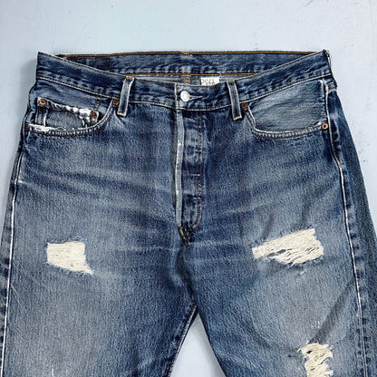 Levis 501 Vintage Y2K Mexico Straight Leg Jeans 36x29 90s Med Wash Act 35x28