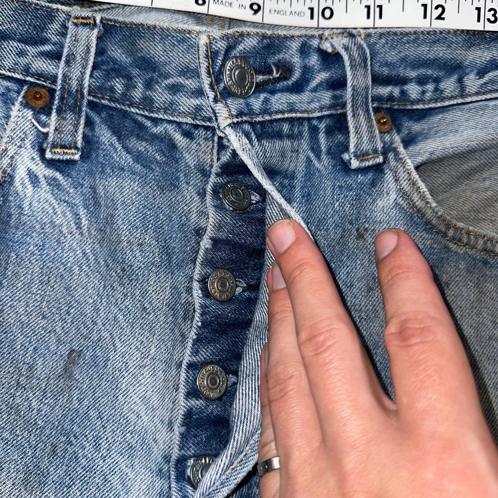 Levis 501 Vintage 80s Redline Selvedge USA XX Jeans Med Wash 34x30 Act 32x26