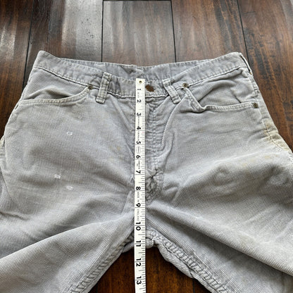 VTG 60s Wrangler USA Grey Corduroy Pants 34S 70s 33x23 Capri Cut Cowboy RARE