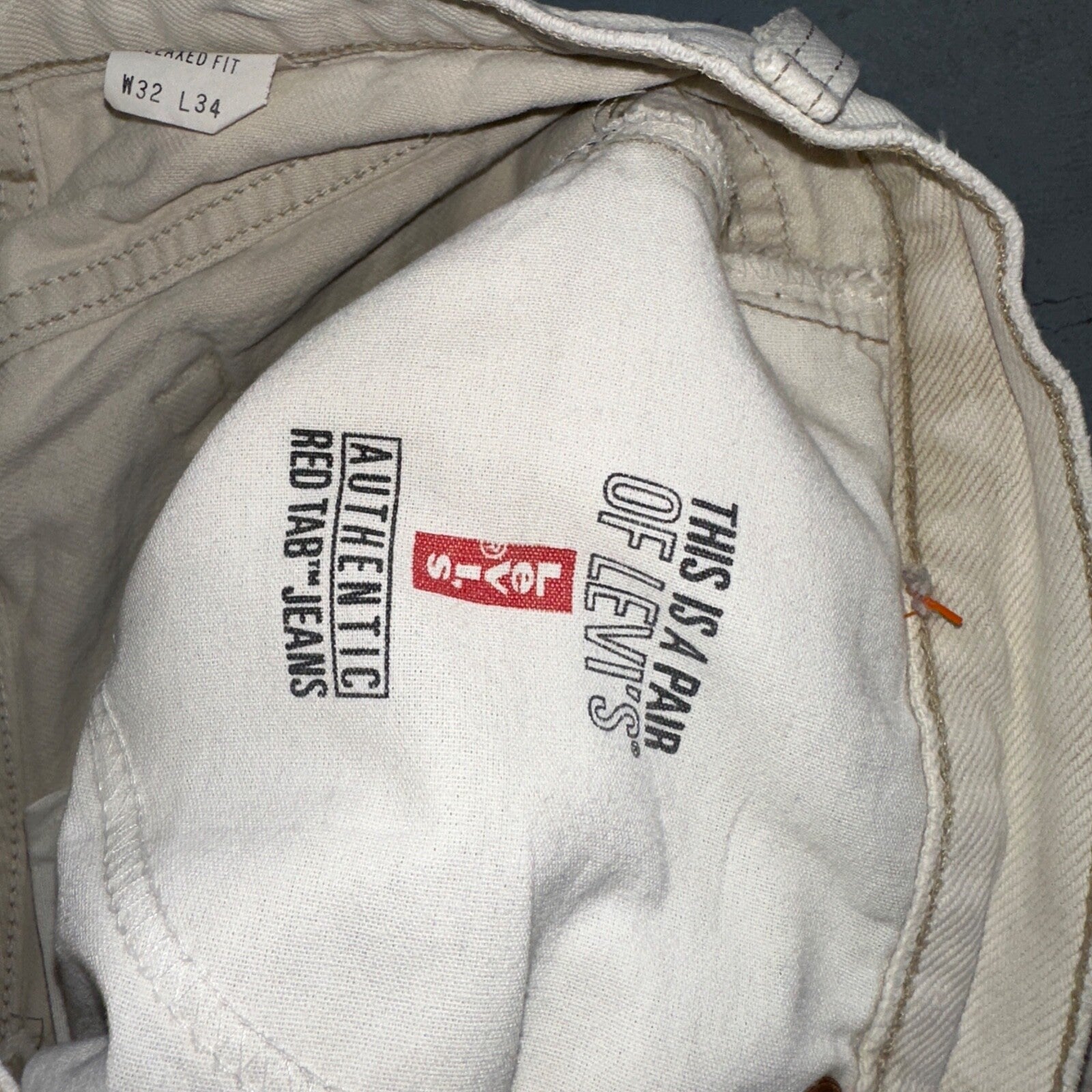 Levis 550 Vintage 90s USA Red Tab Jeans 32x34 White Wash 501 Act 30x32