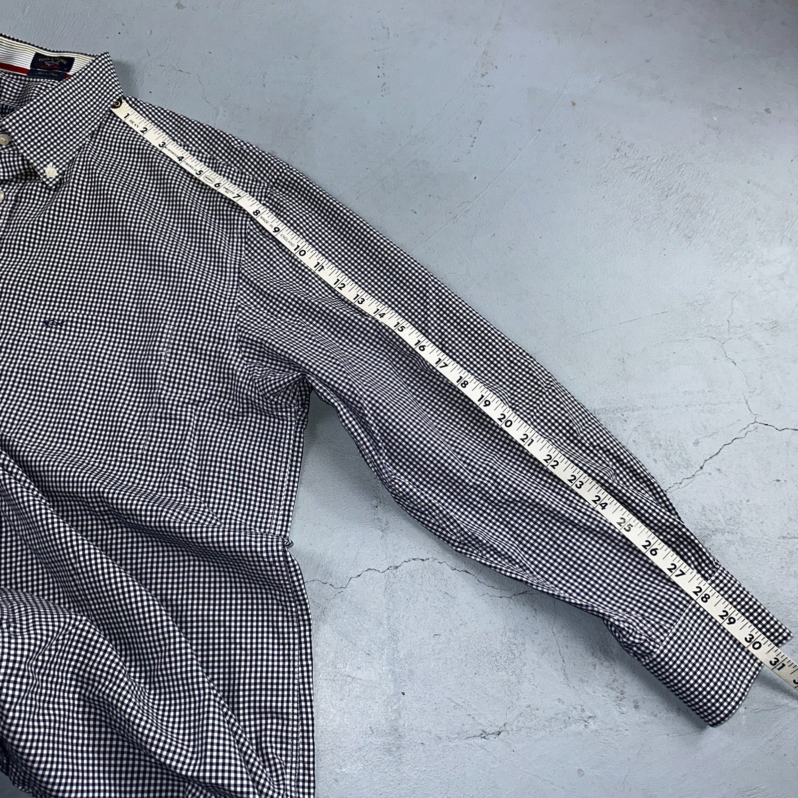 Paul & Shark Yachting Mens 44 Long Sleeve Button Down Shirt Checkered Hamptons