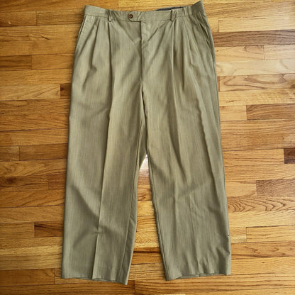 Zanieri Dress Pants Men’s 38 Tan 100% Wool Zignone Natural Stretch Made In Italy