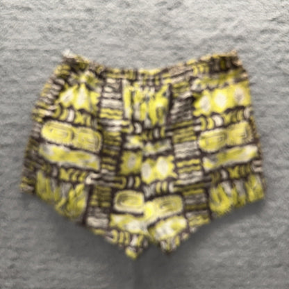 Vtg 40s California Aloha Yellow 50s Swim Trunks Board Shorts Floral Rockabilly