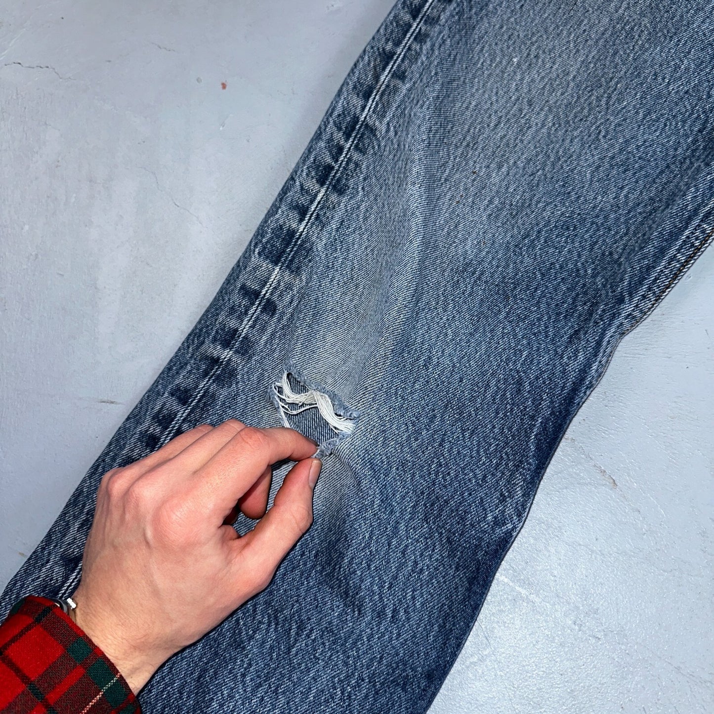 Levis 501 Vintage 90s USA XX Straight Leg Jeans Blue Med Wash 34x38 Act 31x33