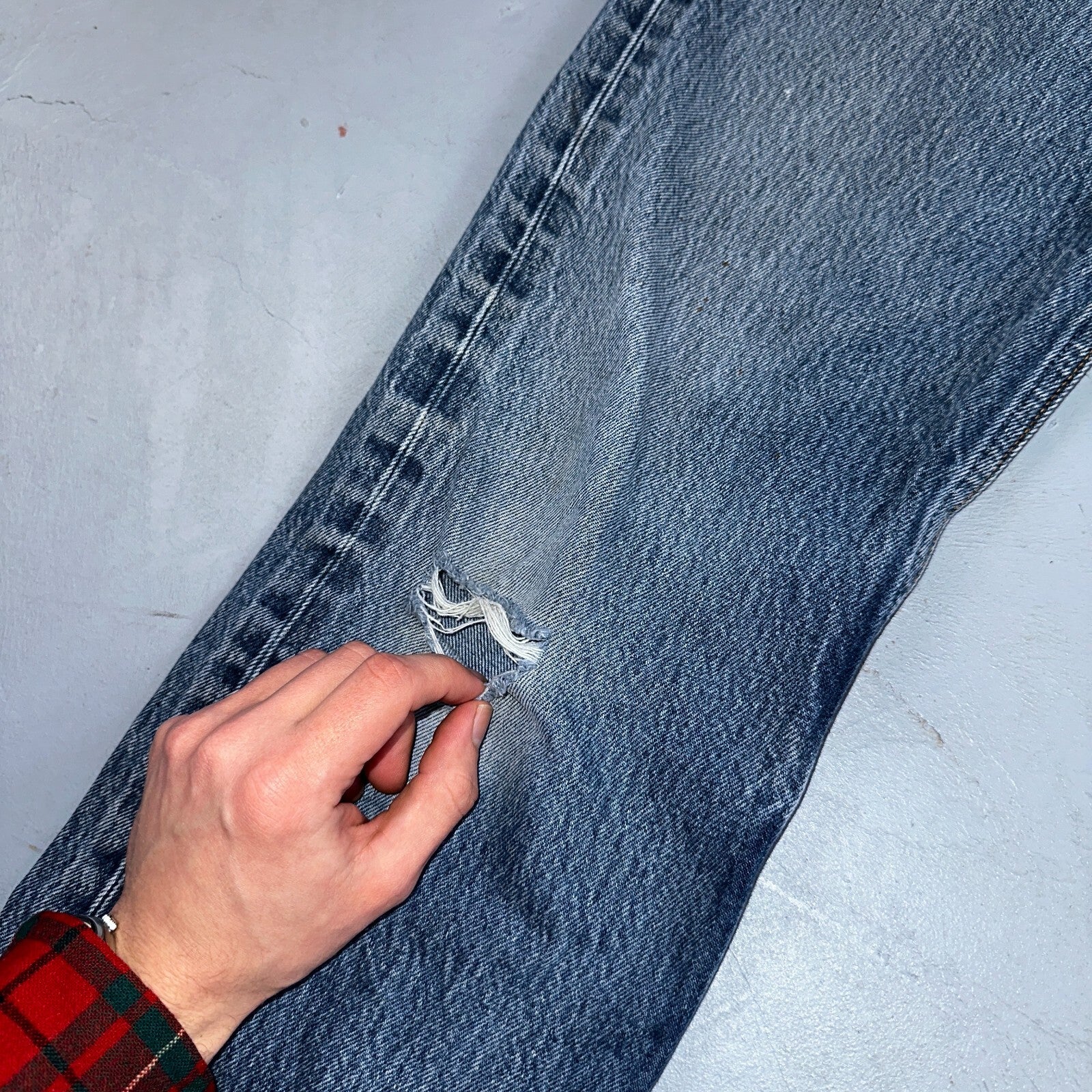 Levis 501 Vintage 90s USA XX Straight Leg Jeans Blue Med Wash 34x38 Act 31x33