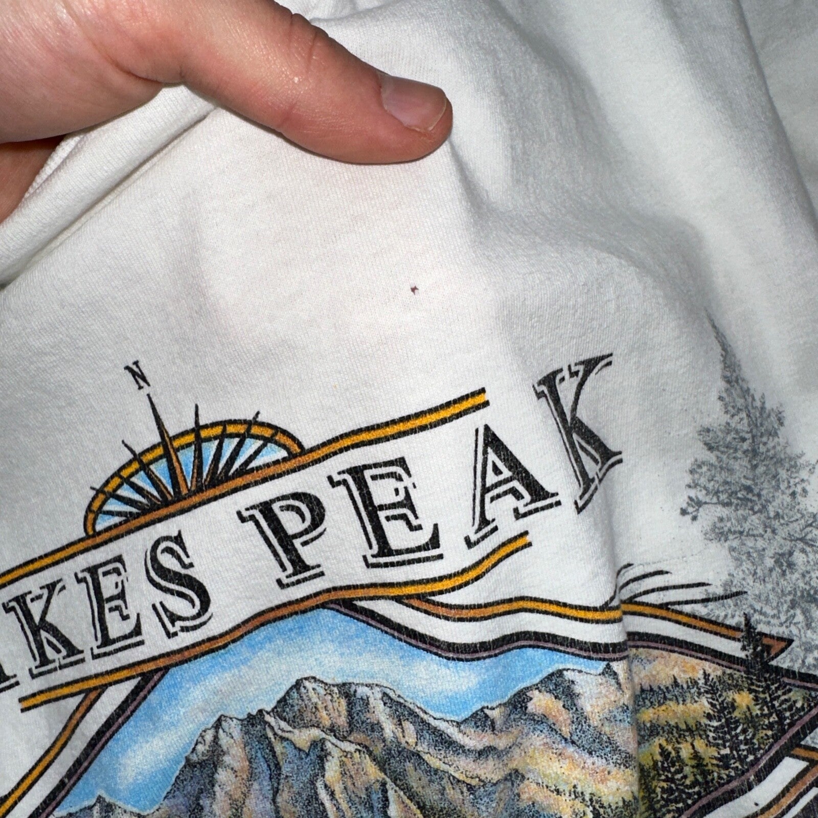 Pikes Peak Colorado Travel Anvil 90s VTG T Shirt Single Stitch Trees Explore