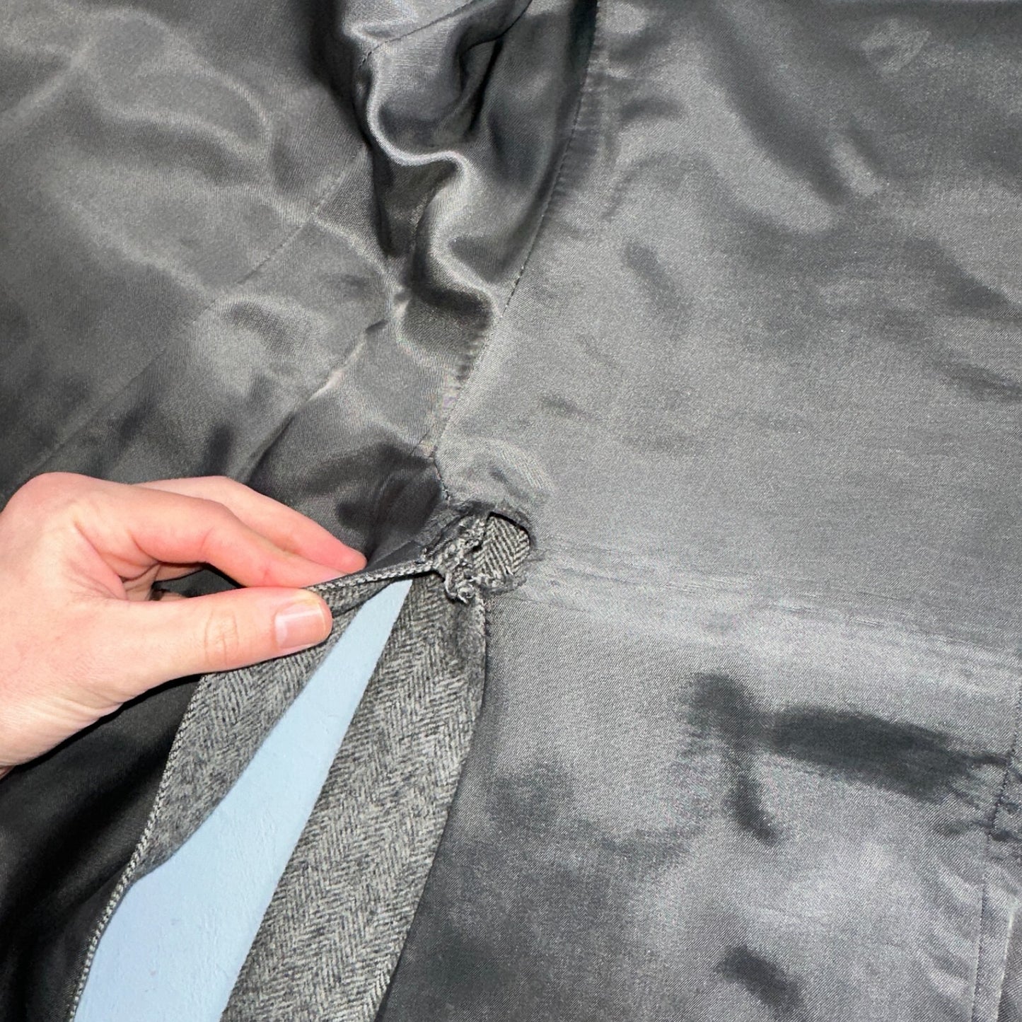 YSL Yves Saint Laurent Vintage Gray Tweed Jacket 38 Blazer Coat France Suit 80s