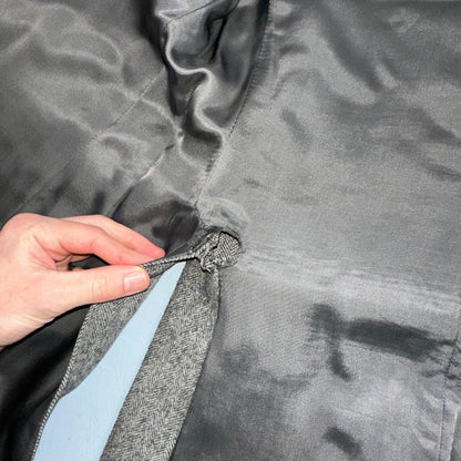 YSL Yves Saint Laurent Vintage Gray Tweed Jacket 38 Blazer Coat France Suit 80s