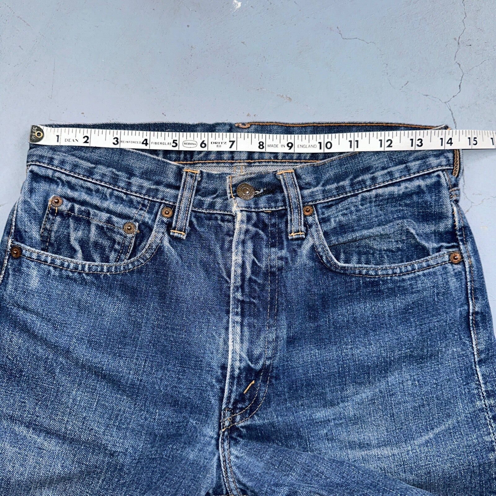 Vintage LEVIS 505 Jeans Big E 1960s Denim 28x28 USA 60s 501 502 Talon Zipper