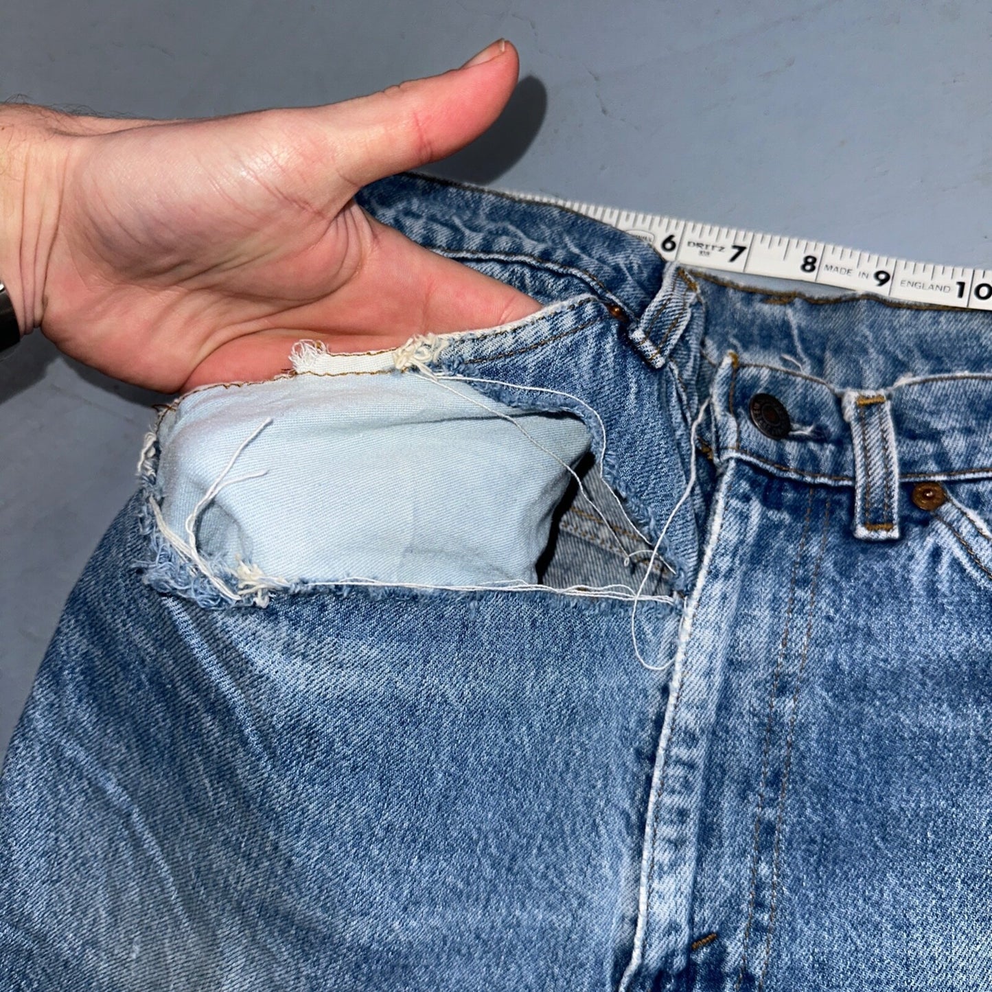 Levis 517 Vintage 80s USA Orange Tab Bootcut Flare Blue Worn Jeans Act 32x30