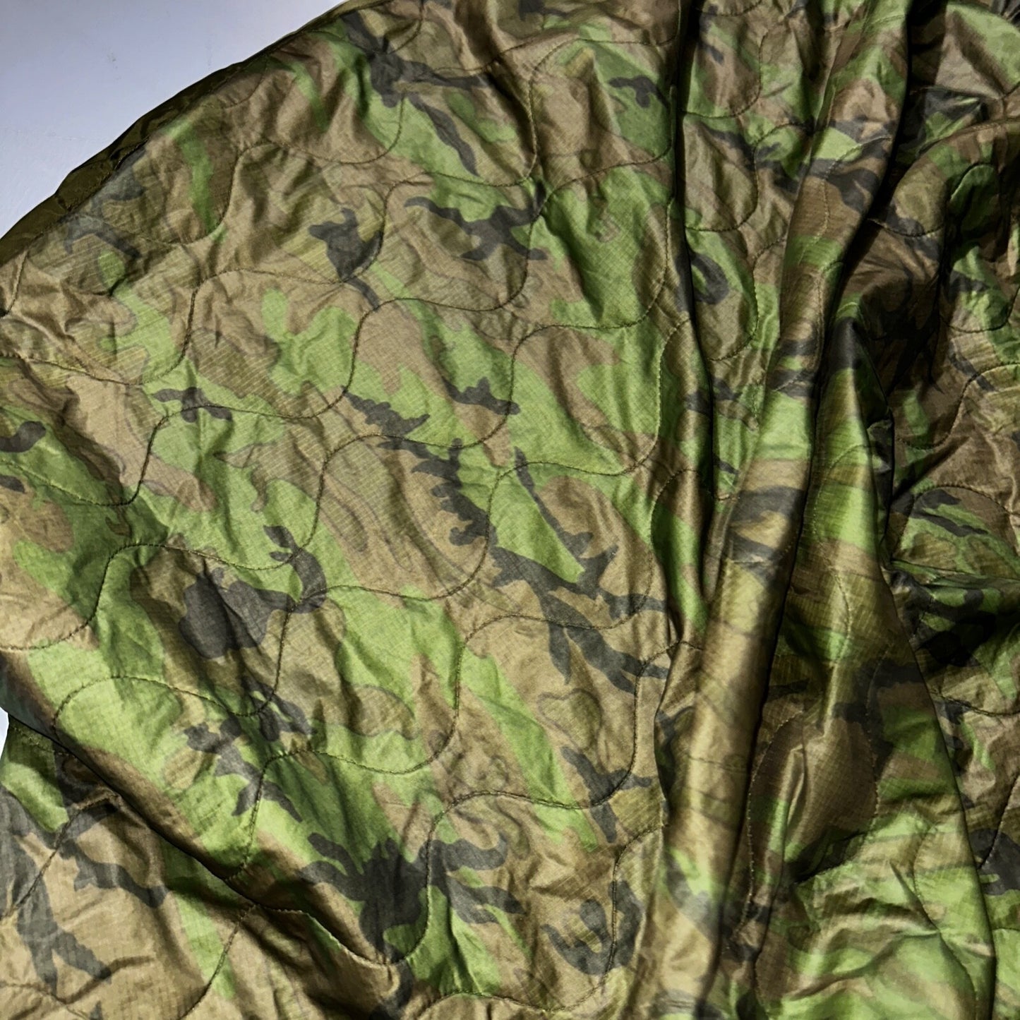 Vintage 1982 War Camouflage Poncho Liner Woodland Camo Dated 1982 Rare 80s