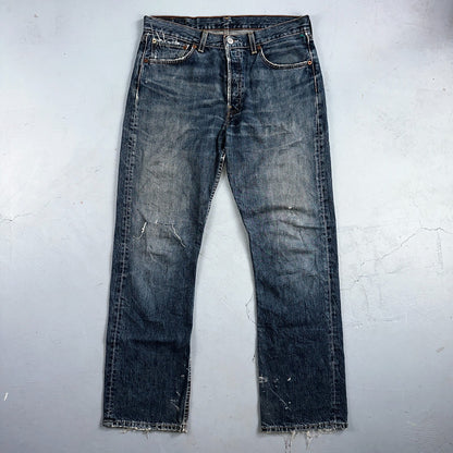Levis 501 Vintage Y2K XX Straight Leg Jeans Blue Med Wash 33x32 Act 32x31