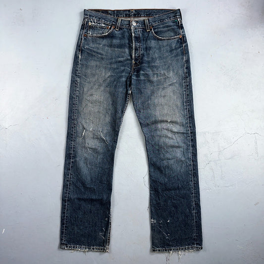 Levis 501 Vintage Y2K XX Straight Leg Jeans Blue Med Wash 33x32 Act 32x31