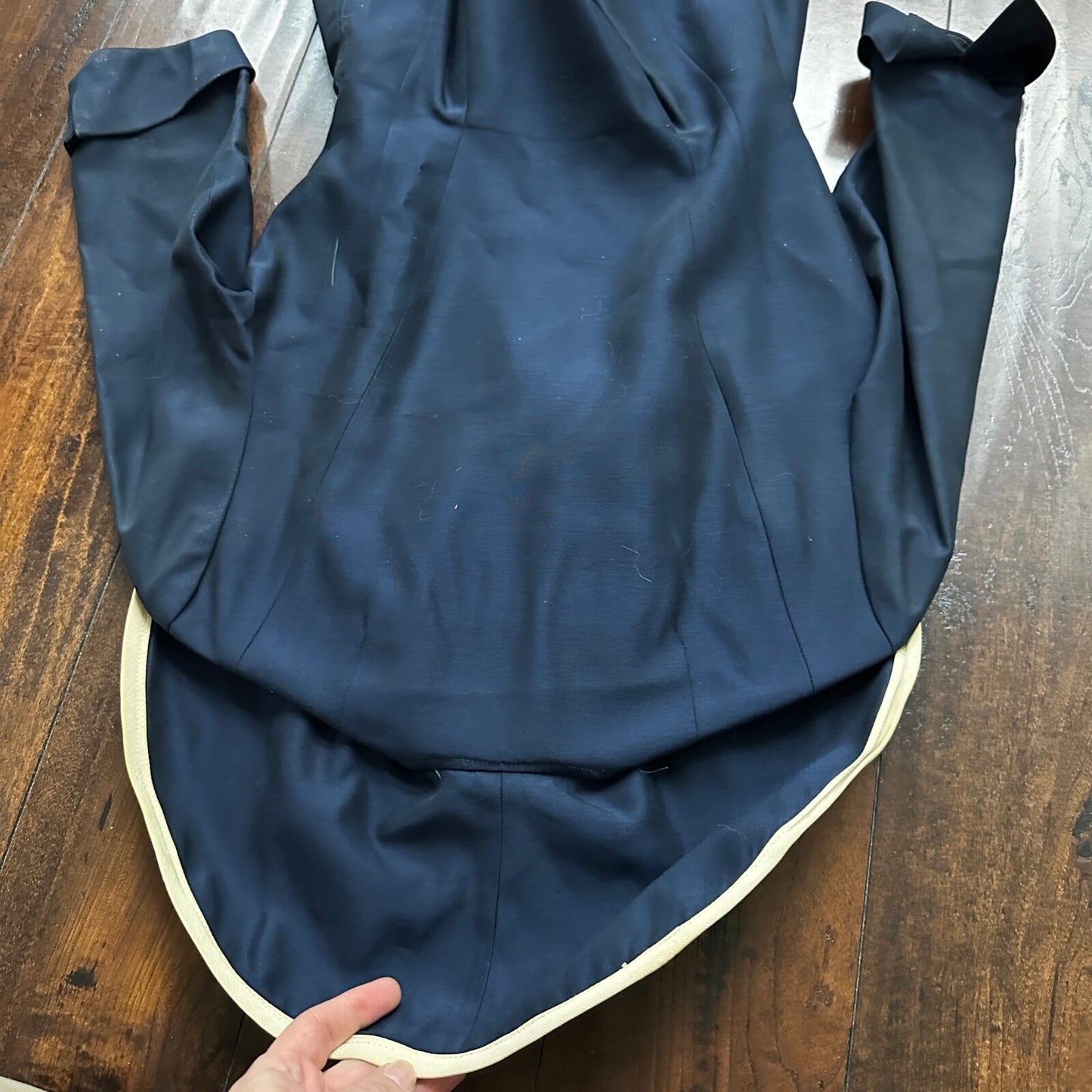 Real Vintage 1940s R & K Original Long Navy Top Button Down Dress Women's 40s