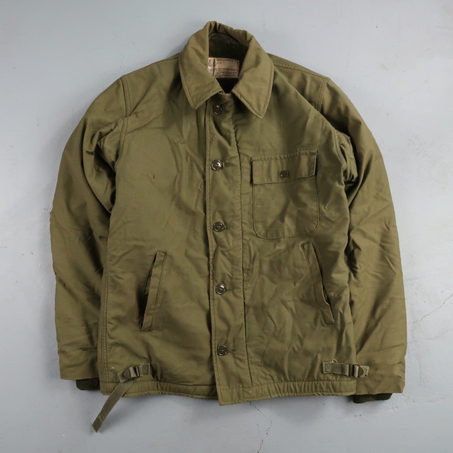 VTG 70s USN US Navy Military A-2 Intermediate Cold Weather Deck Jacket Small A2