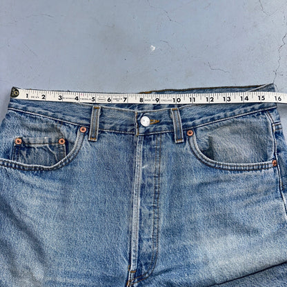 Levis 501 Vintage 90s USA XX Straight Leg Jeans Blue Light Wash 34x36 Act 32x35