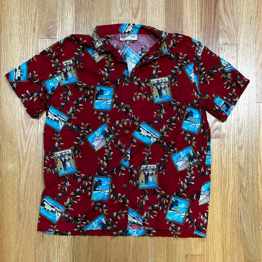 VTG Hilo Hattie Hawaiian Original Shirt Mens M Palms Tropical Floral Hawaii USA