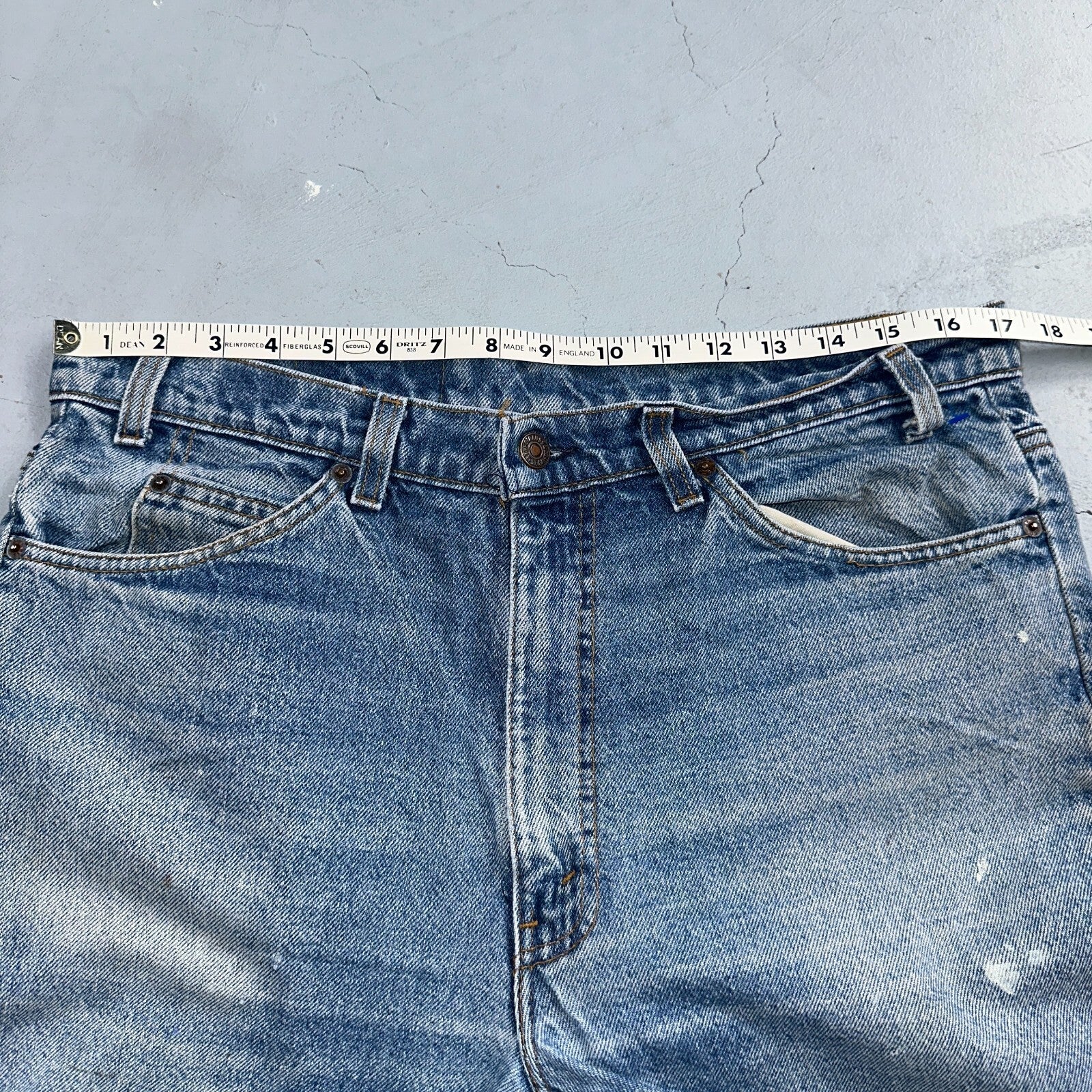 Levis 517 Vintage 80s USA Orange Tab Bootcut Flare Blue Worn Jeans Act 34x30