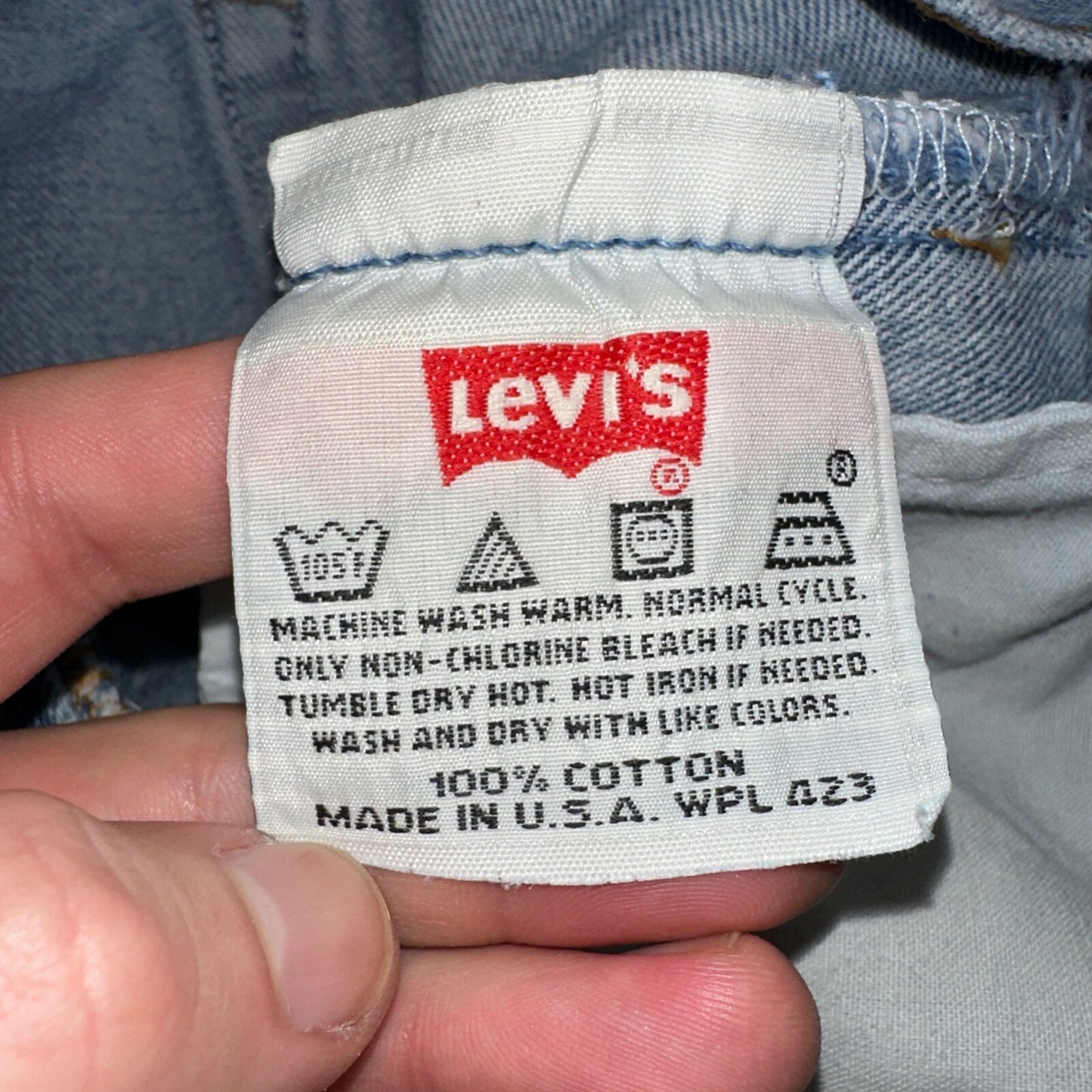 Levis 501 Vintage 90s USA XX Straight Leg Jeans Blue Light Wash 33x34 Act 31x33