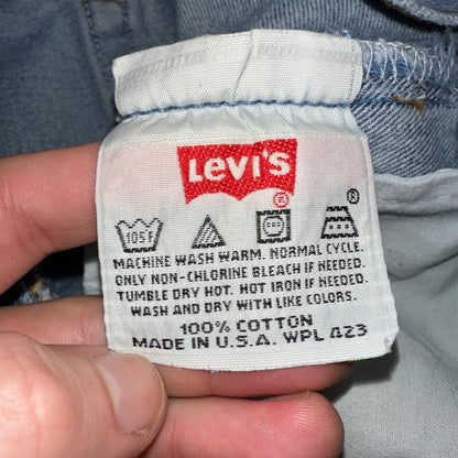 Levis 501 Vintage 90s USA XX Straight Leg Jeans Blue Light Wash 33x34 Act 31x33