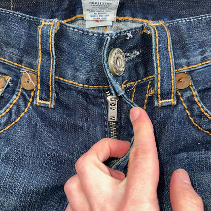 True Religion VTG Billy Big T Blue Jeans Bootcut Y2K Made USA Sz 30 (32x30)