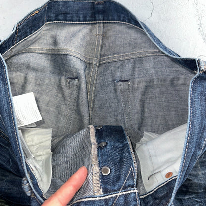 Levis 501 Y2K XX Straight Leg Jeans Blue VTG Whiskers Wash 36x32 Act 36x30