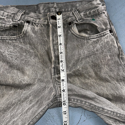Levis 501 Vintage 80s USA XX Straight Leg Jeans Gray Acid Wash 27x32 Act 26x31