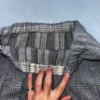 Gray Plaid Original Vintage Wool Pleated Skirt Rockabilly 1960s 50s 60s 26 Waist