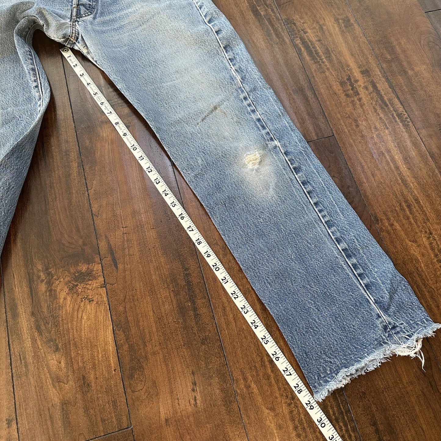 Levis Vintage 80s Redline Selvedge USA 501 Light Wash Jeans 70s 30x32 Act 28x29