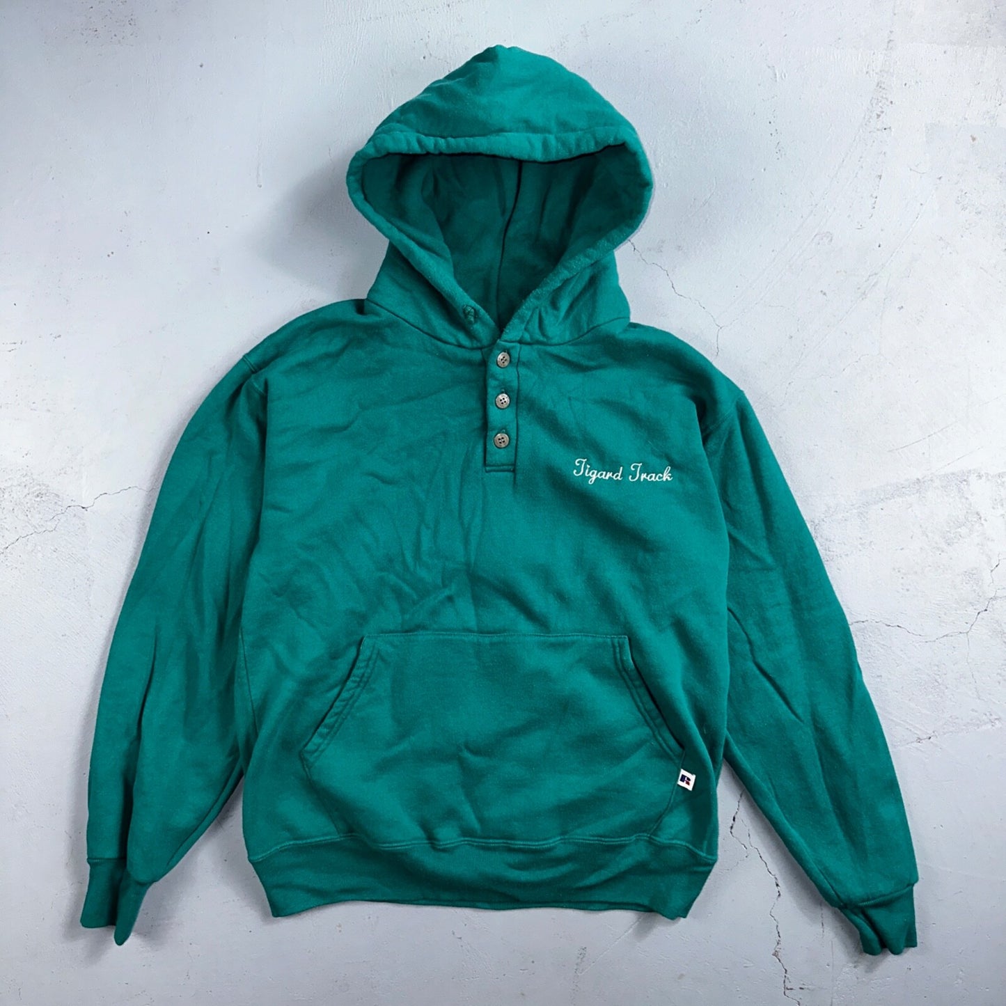 Russell Athletic Sweatshirt Tigard Track VTG Hoodie Green 90s USA Oregon PDX