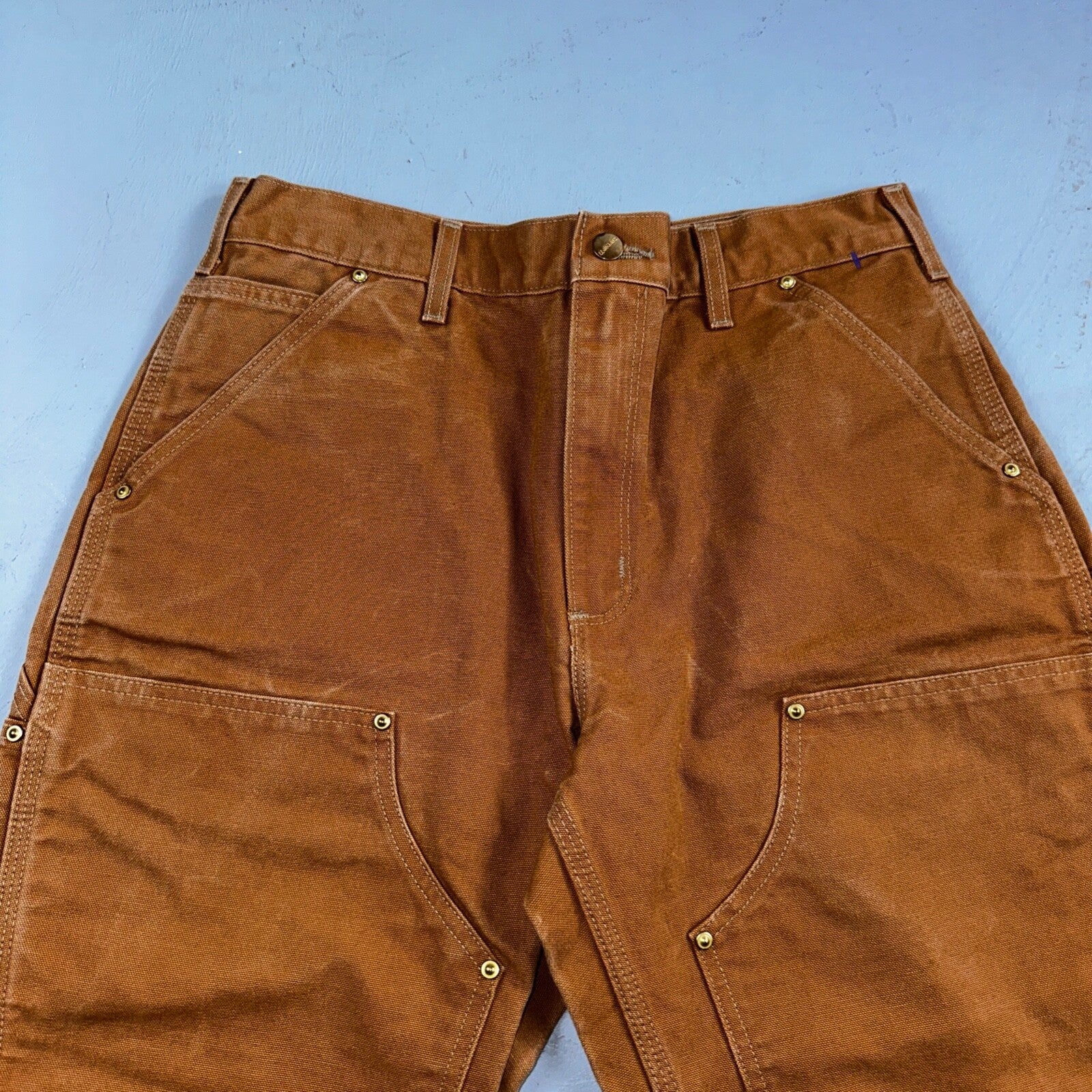 Carhartt Shorts VTG Double Knee Carpenter Pants USA B01 Brown Act 33 30x18