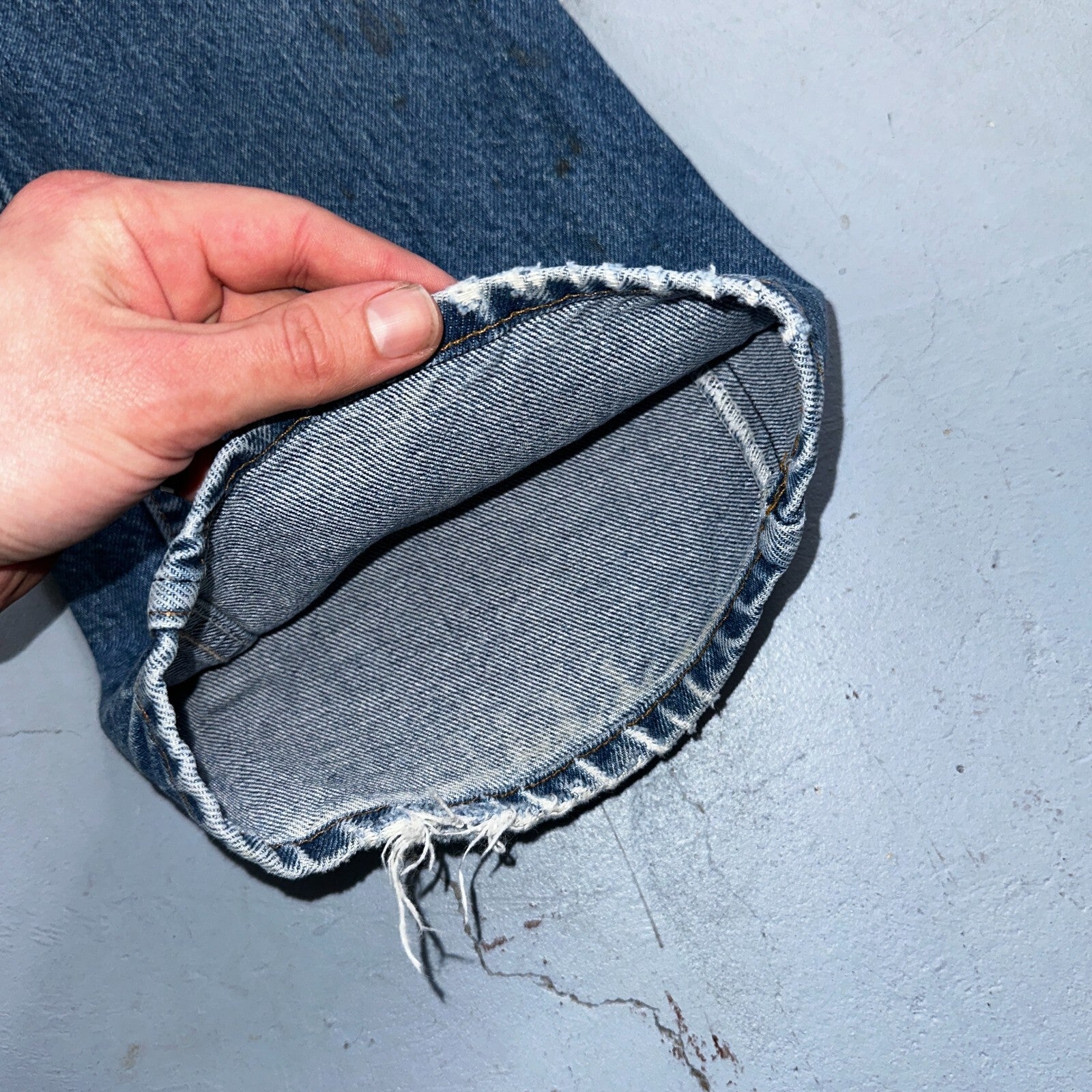 Levis 517 Vintage 90s Canada Orange Tab Bootcut Flare Blue Worn Jeans Act 38x30